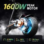 Electric Scooter Adults 1600W Peak 50-Mile Range 48V Battery UL2272 - Image 2