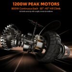 Off Road Electric Scooter, 1200W All Terrain Commute with Bluetooth Music - Image 9