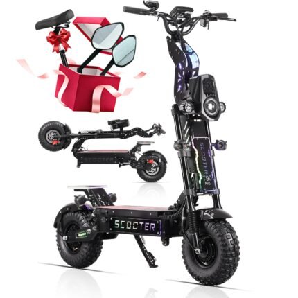 T90 Pro Electric Scooter, Dual Motor, 72V Removable Battery, 65-Mile Range, 14" Off-Road Tires