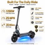 M1 Foldable Electric Scooter for Adults 35-Mile Range 1200W Motor 25 MPH - Image 2