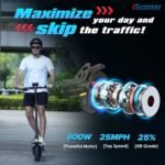 iScooter Electric Scooter, 8.5/10" Off-Road Tires, 21/25/28/40 Miles Range (Black) - Image 3