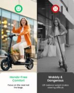 Gyroor C1S Electric Scooter with Seat, 550W Motor, 19 MPH, 20-Mile Range, 12" Tires & Pet Basket - Image 3