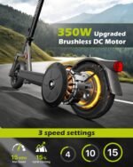 MEGAWHEELS Electric Scooter, 350W Motor, 15.5 MPH, 19-Mile Range, 10" Pneumatic Tires - Image 3