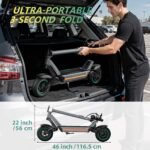 Electric Scooter Adults 1600W Peak 50-Mile Range 48V Battery UL2272 - Image 6