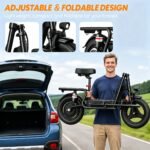 Electric Scooter with Seat, 1000W Peak Motor, 25 MPH, 25–30 Mile Range, 14" Tires & Basket - Image 8