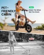 Gyroor C1S Electric Scooter with Seat, 550W Motor, 19 MPH, 20-Mile Range, 12" Tires & Pet Basket - Image 2