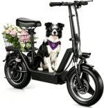 Electric Scooter with Seat, 1000W Peak Motor, 25 MPH, 25–30 Mile Range, 14" Tires & Basket