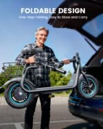 AWWSCOOTER C1 Electric Scooter with Seat & Basket for Adults, Classic Black - Image 6