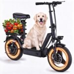 Electric Scooter with Seat, 1000W Peak Motor, 35-Mile Range, 14" Tires, 48V Battery & Basket