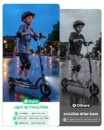 Gyroor H40 Kids Electric Scooter 180W 10MPH LED Lights Ages 6-12 Silvery - Image 5