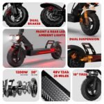 Off Road Electric Scooter for Adults, All-Terrain Commuter E-Scooter - Image 2