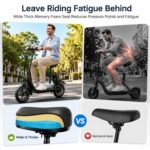 AWWSCOOTER C1 Electric Scooter with Seat & Basket for Adults, Classic Black - Image 4