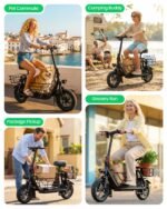 Gyroor C1S Electric Scooter with Seat, 550W Motor, 19 MPH, 20-Mile Range, 12" Tires & Pet Basket - Image 6