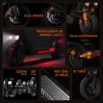 Off Road Electric Scooter, 1200W All Terrain Commute with Bluetooth Music - Image 2