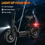Electric Scooter with Seat, 1000W Peak Motor, 25 MPH, 25–30 Mile Range, 14" Tires & Basket - Image 5