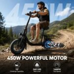 AWWSCOOTER C1 Electric Scooter with Seat & Basket for Adults, Classic Black - Image 2